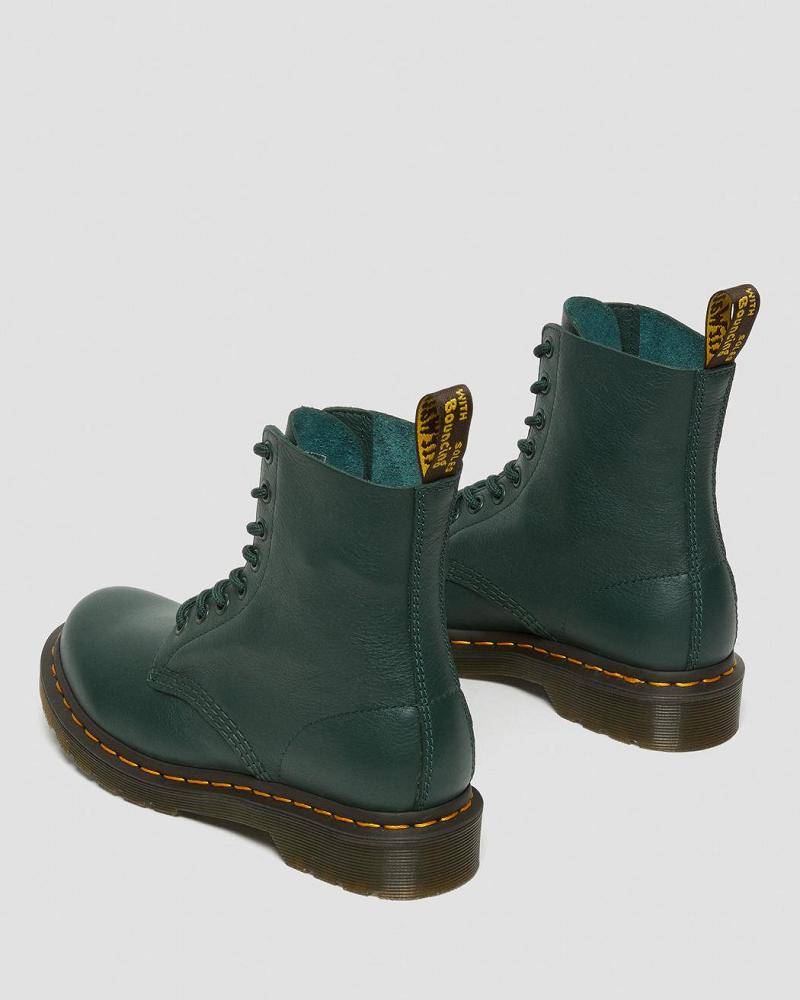 Botines Dr Martens 1460 Pascal Virginia Cuero Mujer Verdes | MX 87RVD